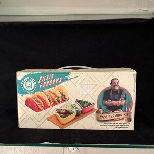 Trejos Tacos Kitchenware Fiesta Funday taco serving kit NIB